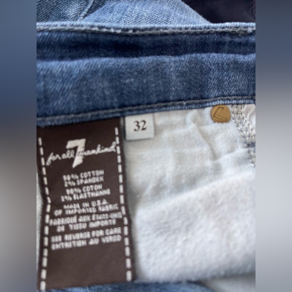7 For All Mankind Men's l  Carsen  Blue Straight Jeans Size 32 l Poshmark - Picture 5 of 9